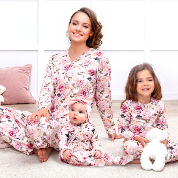garden-bouquet-bamboo-mommy-me-floral-pajamas-Tesa Babe at Sophia's StyleFamily Matching Pajamas-1